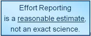 Effort reporting is a reasonable estimate not an exact science.