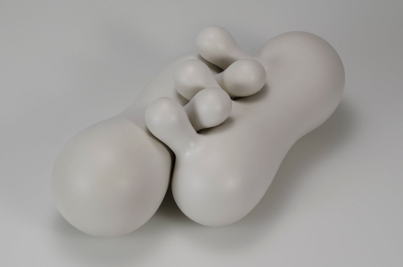 Photo of a ceramic artwork titled "Clinch V - Iteration IV" by Caroline Earley