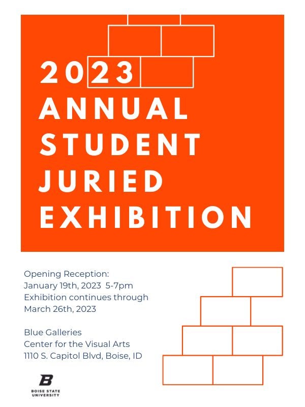 2023 Juried Student poster for the blue galleries