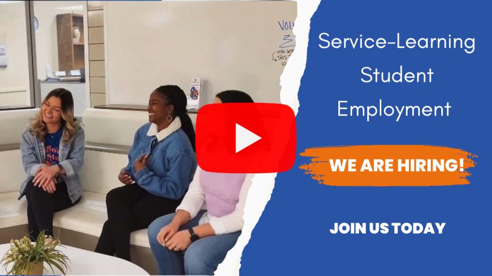 YouTube Service-Learning Student Employment: we are hiring, join us today