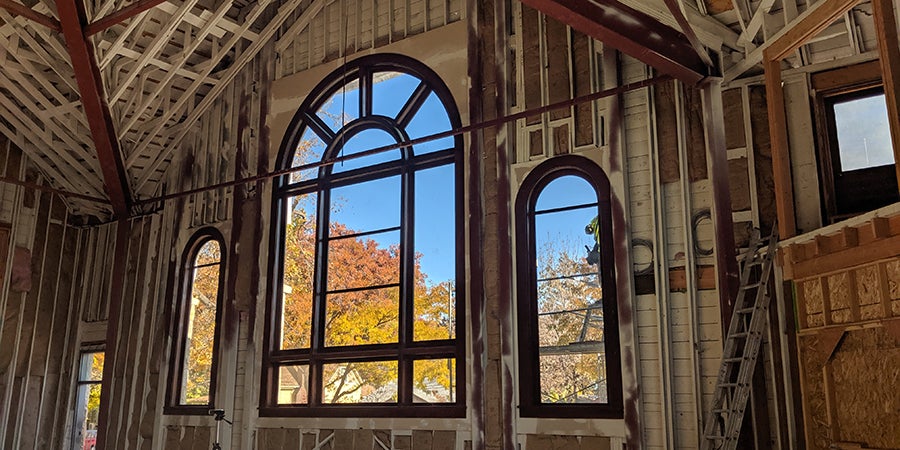 Windows inside a building