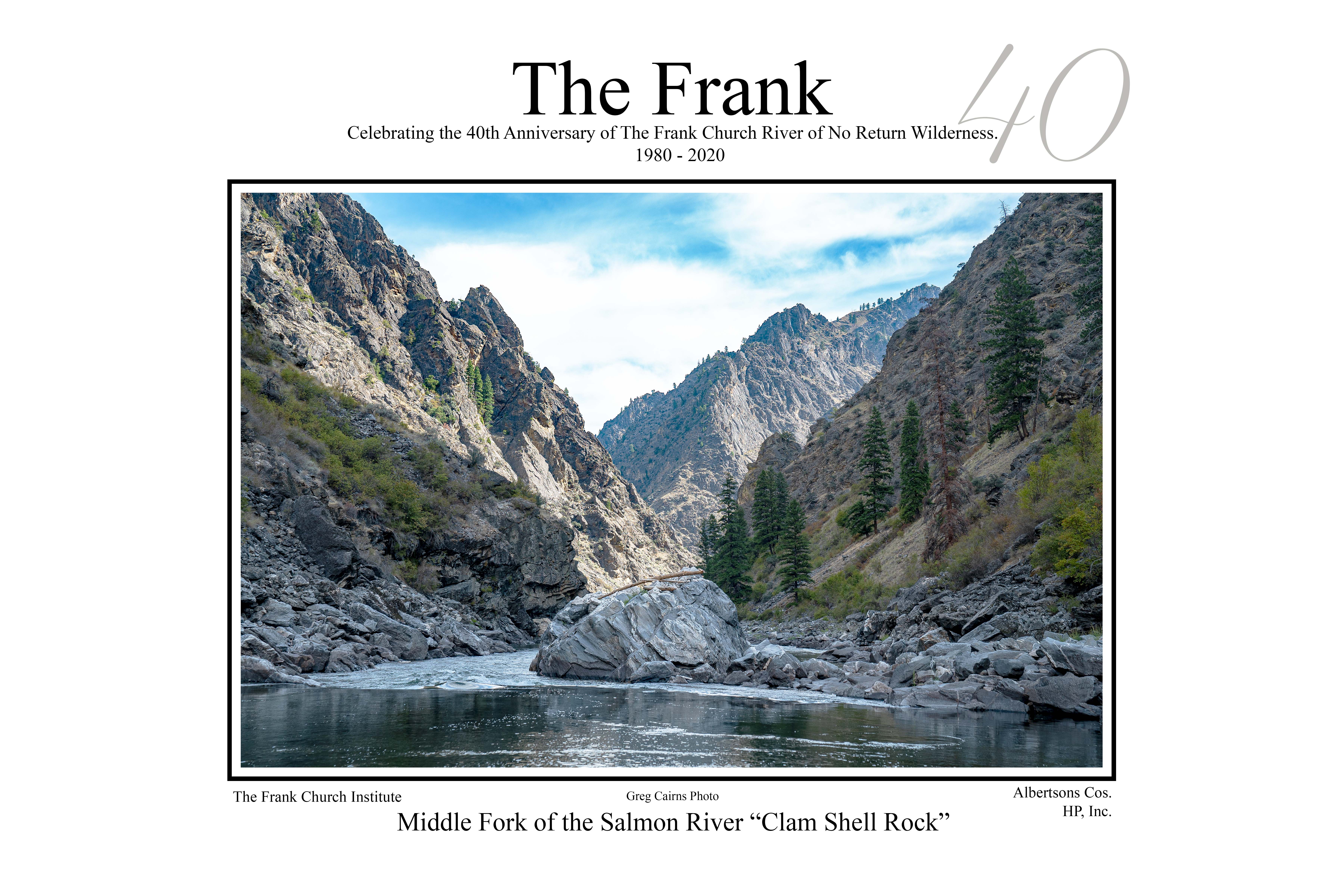 Middle of the Salmon River "Clam Shell Rock" photo of poster