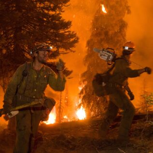 Firefighers work the Springs Fire