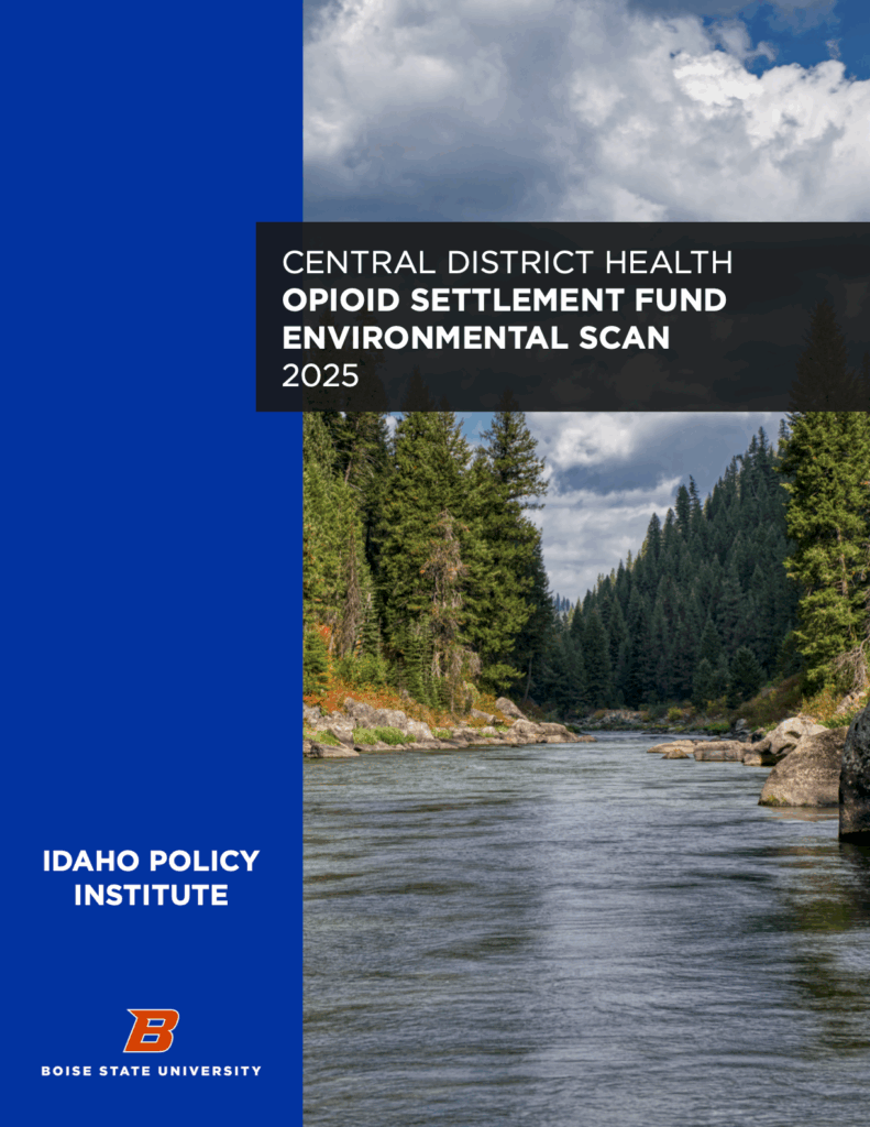 Cover of report. Includes a photo of a river with alpine trees.