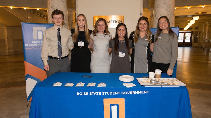 Boise State Student Government representatives at the capital