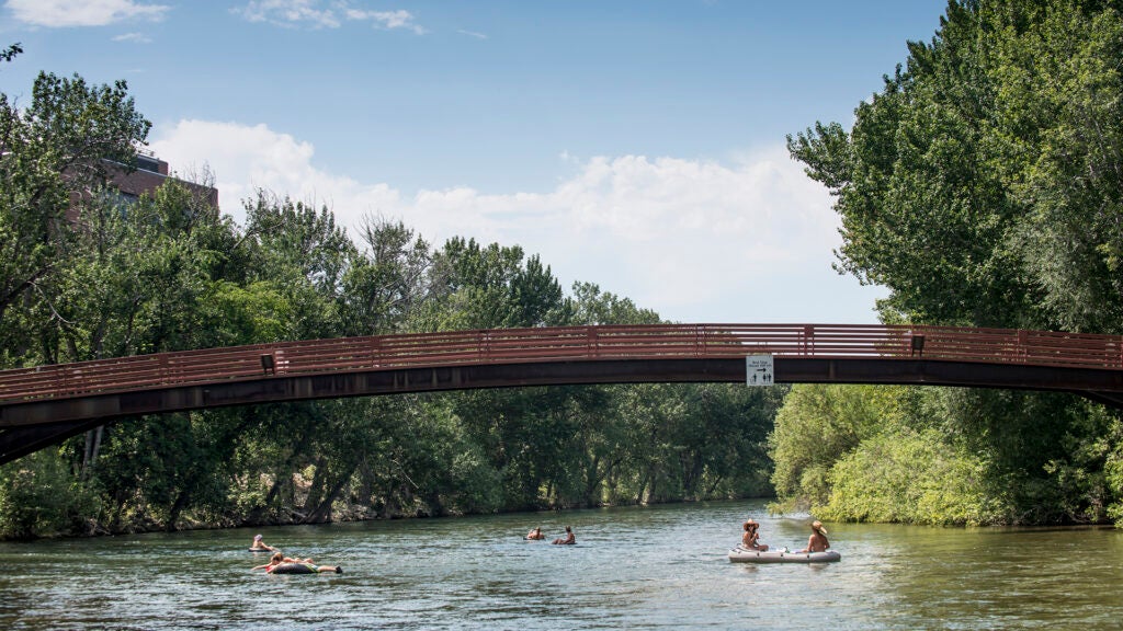 People floating the boise river.