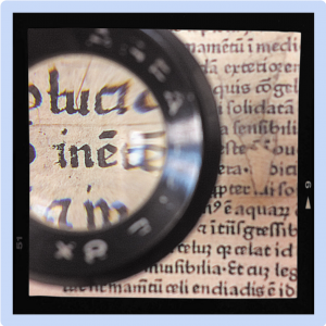Text with magnifier, image 