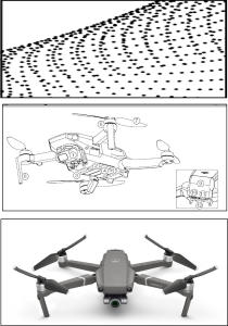 Drone, photo and diagram