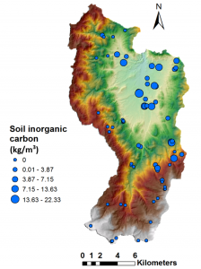 Map, soil inorganic carbon