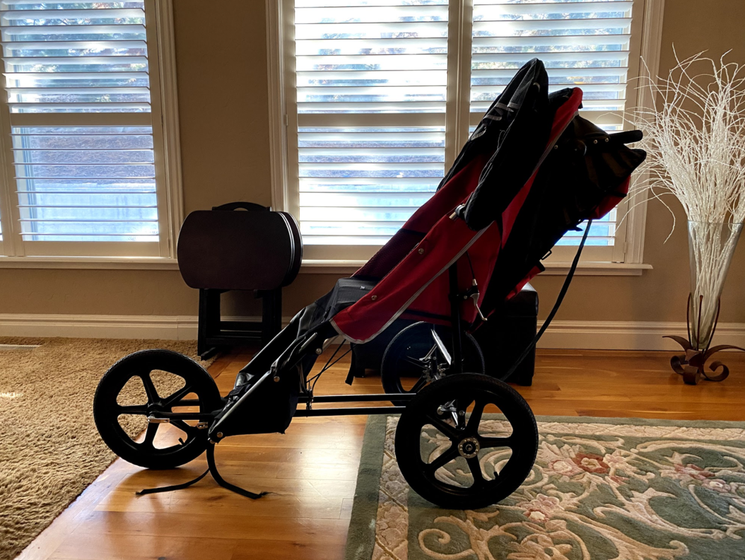 Side view of adult stroller