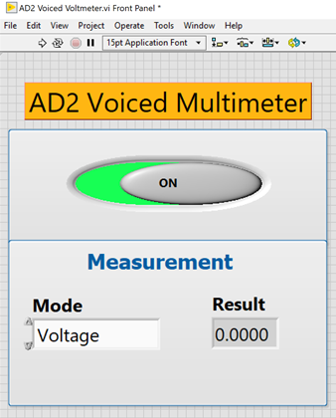screenshot AD2 Voiced Multimeter