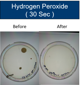 Before and after growth results with Hydrogen Perioxide (30 Seconds)