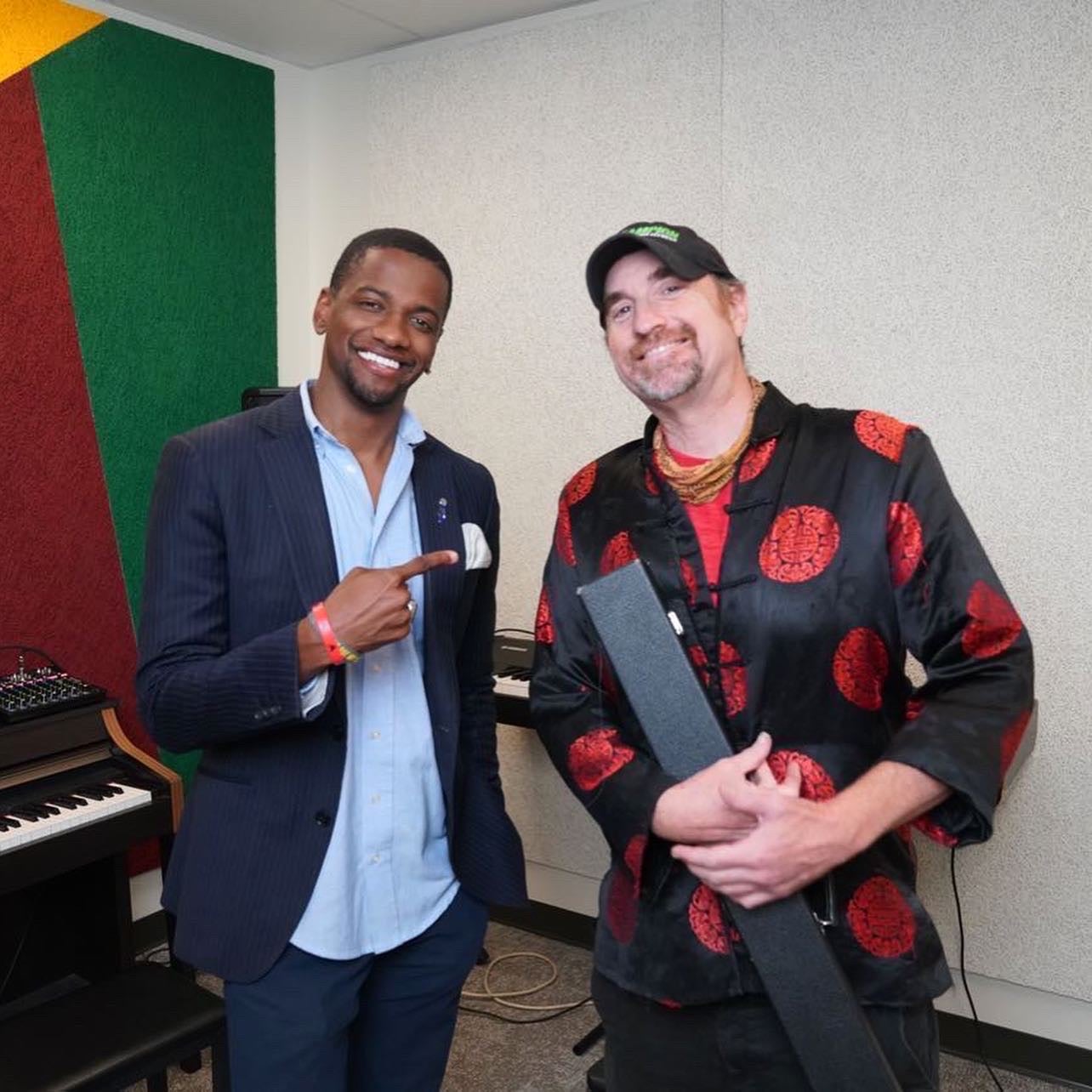 David McKinzie with Dave Egger, a professional cellist who writes for bands like Coldplay
