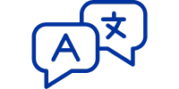 conversation bubbles with text and characters