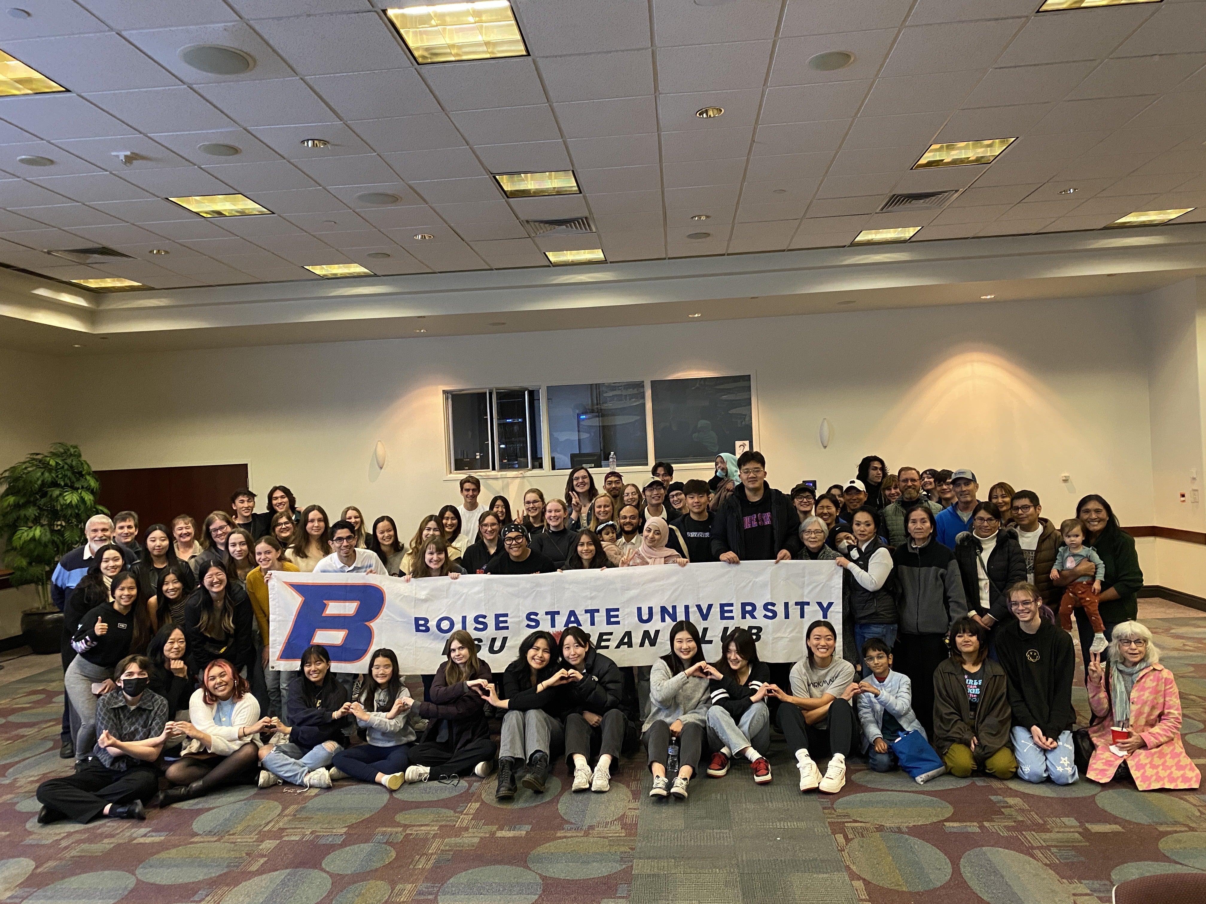 Photos of students at the Korean BBQ Event