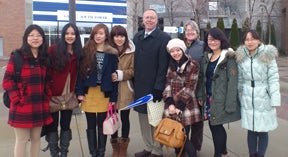 Dean Tim Dunnagan and Nursing faculty Barb Allerton with Spring 2012 Chinese Exchange Students