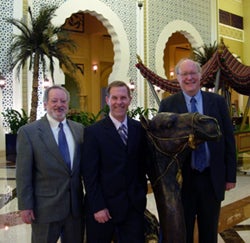 left to right: Drs. Kalman, Stephenson, and Armstrong in Dubai