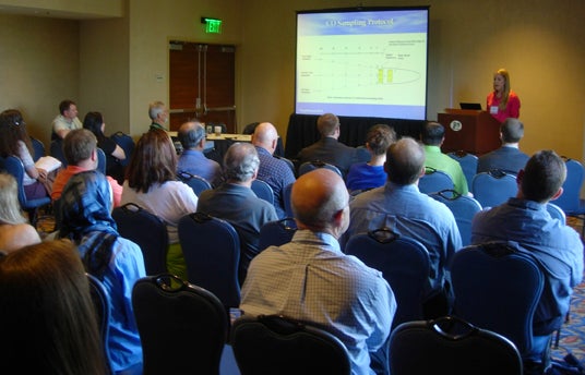 Megan Smith presenting at National Environmental Health Association conference.