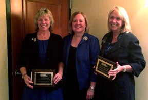 Left to right: Cindy Clark, Janis P. Bellack, editor of Journal of Nursing Education, and Lynda Olender