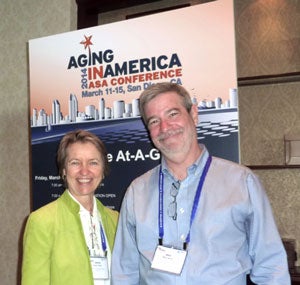 Sarah Toevs and Mike Berlin at Aging in America conference