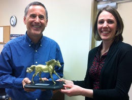 Howard Wiley receiving trophy.