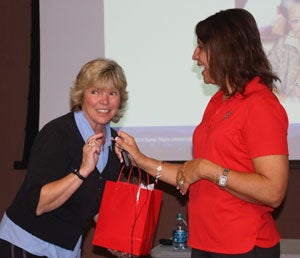 Cindy Clark, left, with Bernadette Melnyk.