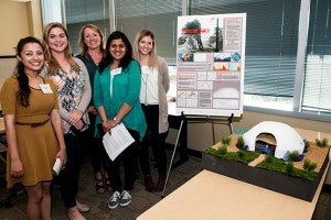 Photo of the student group who designed their project around a hurricane safe home.