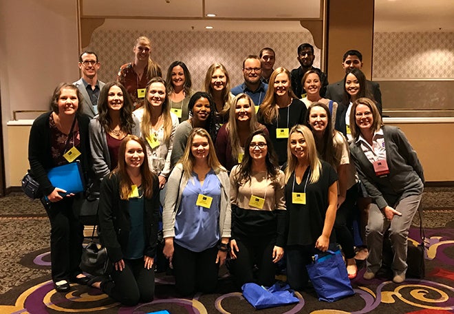 Boise State faculty Leslie Kendrick (far right) and Travis Armstrong (second from left) joined twenty-one students from Boise State’s Radiologic Sciences program at the 2018 ACERT conference