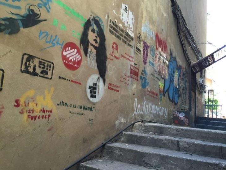 An alley covered in graffiti in Lebanon