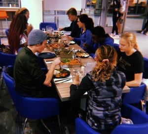 People enjoying dinner at BFT 