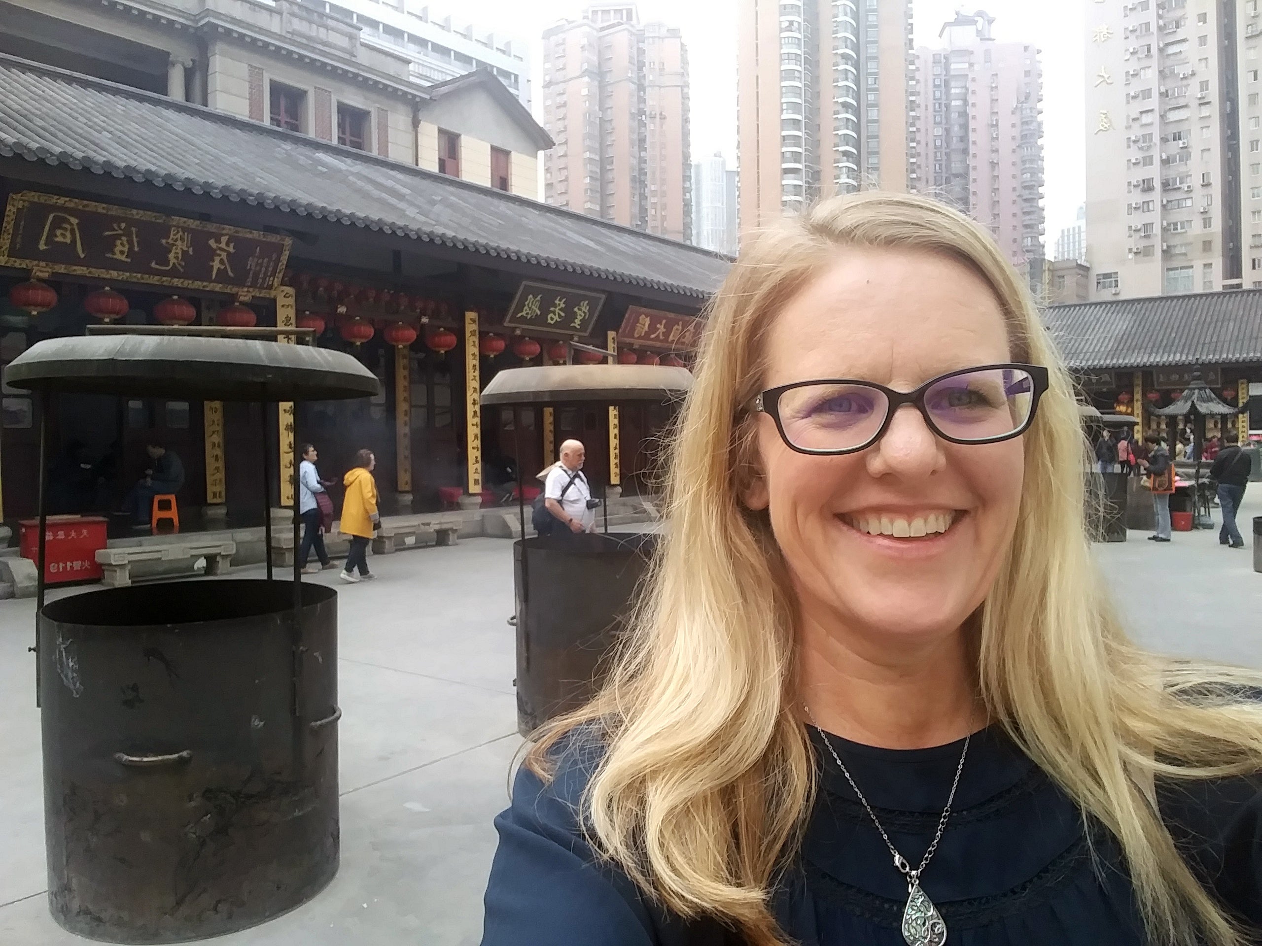 Kelley Connor selfie in China