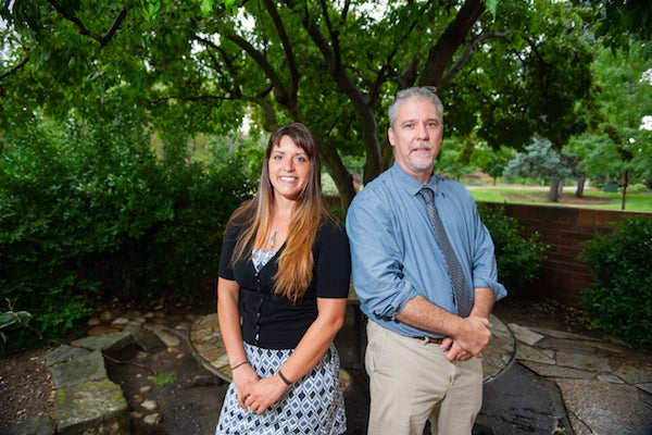 James Beauchemin, researcher in the School of Social Work, has been working with yoga instructor Kaelyn Rogers to look at the health benefits of yoga for inmates at the Idaho State Correctional Institution, photo Patrick Sweeney