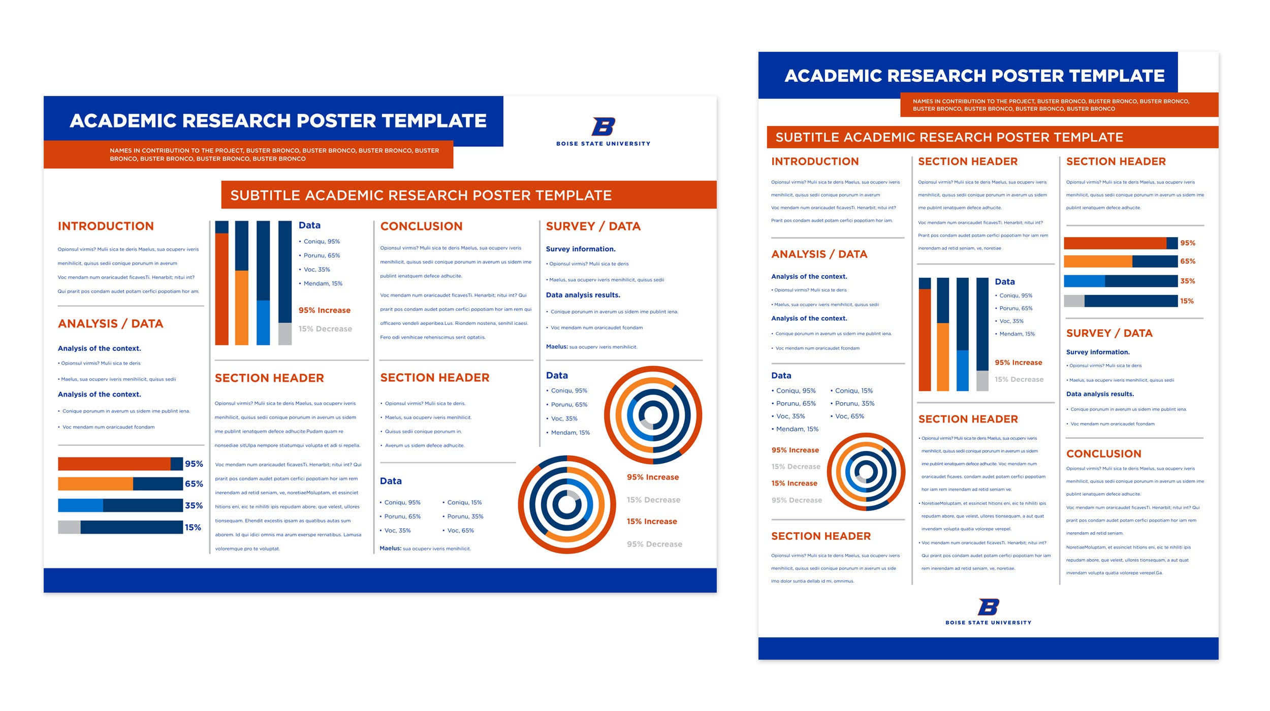 Examples of Boise State research poster designs