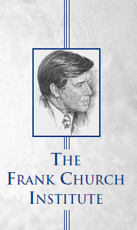 Frank Church Institute logo which includes a black and white photo of Frank Church