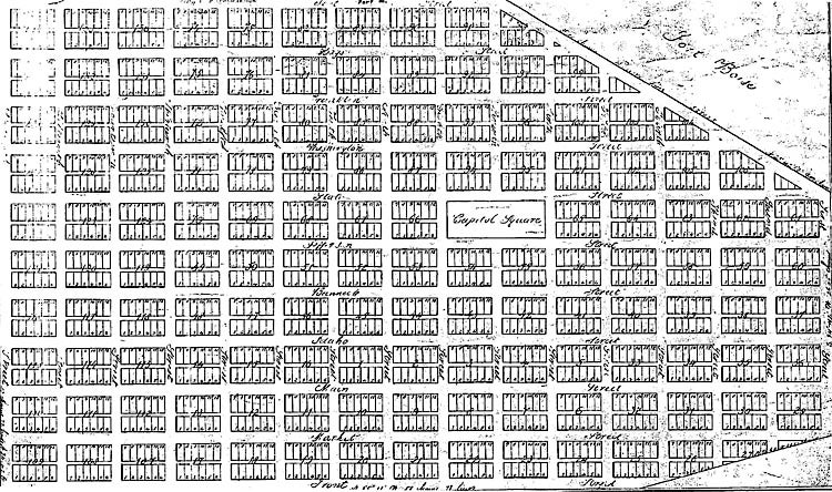 Title: "Plat of Boise City" Date Drawn: 1867 Cartographer: Publisher: Collection: Idaho State Library and Archives