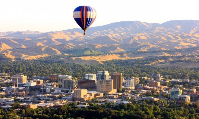 Hot air balloon over Boise