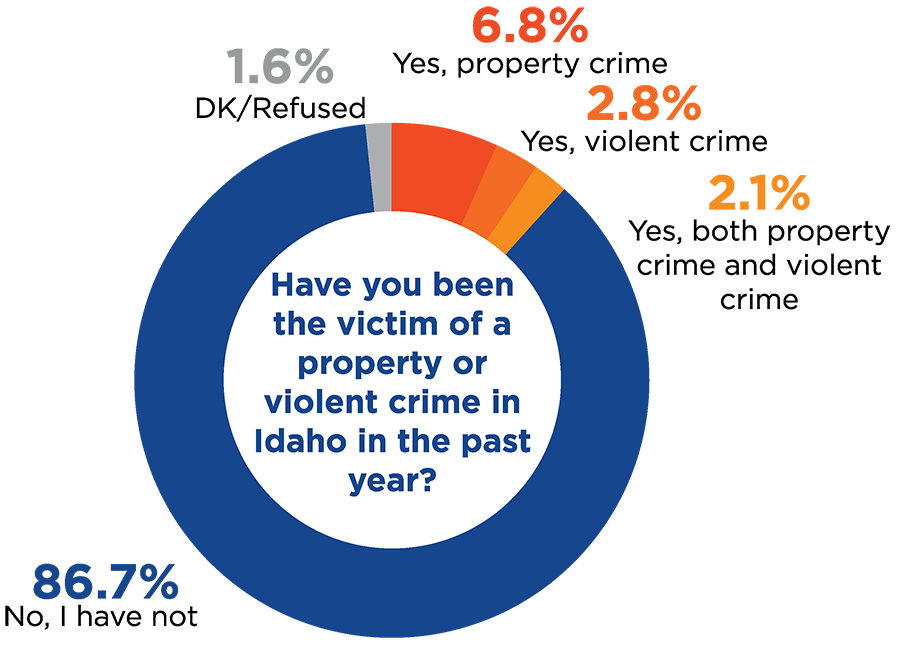 Pie chart for question about crime victimization