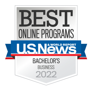 Best Online Bachelor's in Business Programs 2022 U.S. News and World Report Badge