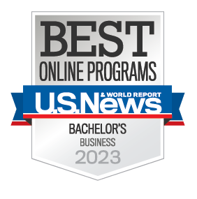 Best Online Business Bachelor's Programs 2023 U.S. News and World Report Badge