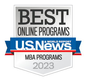 Graphic from U.S. News and World Report for the best online MBA programs in 2023