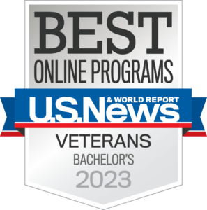 Best Online Bachelor's Programs for Veterans 2023 U.S. News and World Report Badge