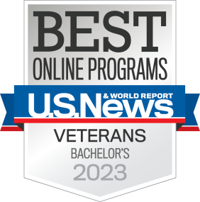 Best Online Bachelor's Programs for Veterans 2023 U.S. News and World Report Badge