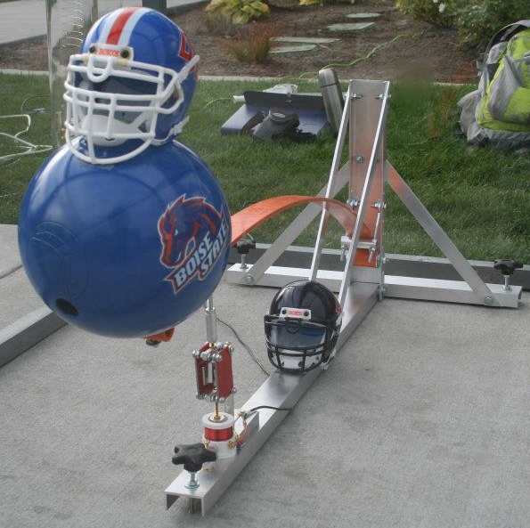 Bowling Ball Seismometer display at a BSU football game.