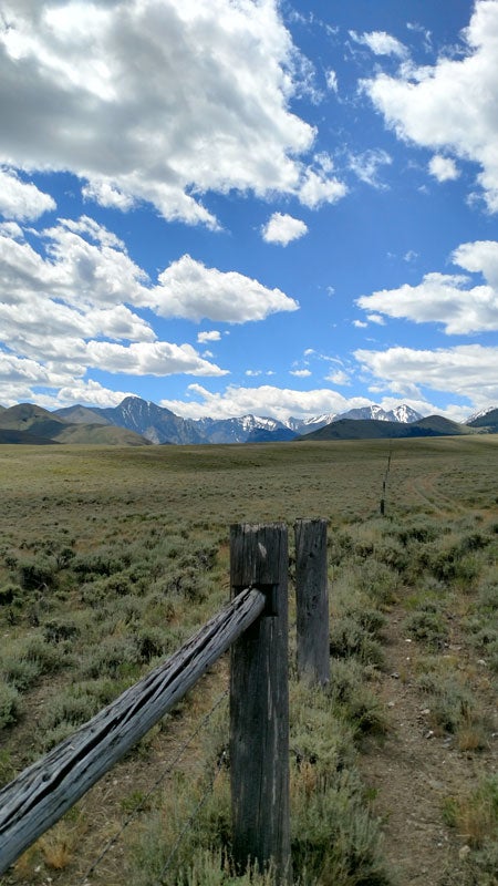 Livestock fence in High Divide landscape