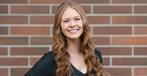 Ashely Potzernitz, Winter commencement speaker, Allison Corona photo.