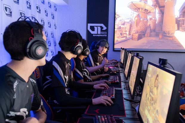 A photo of the eSports team during a recent competition. 