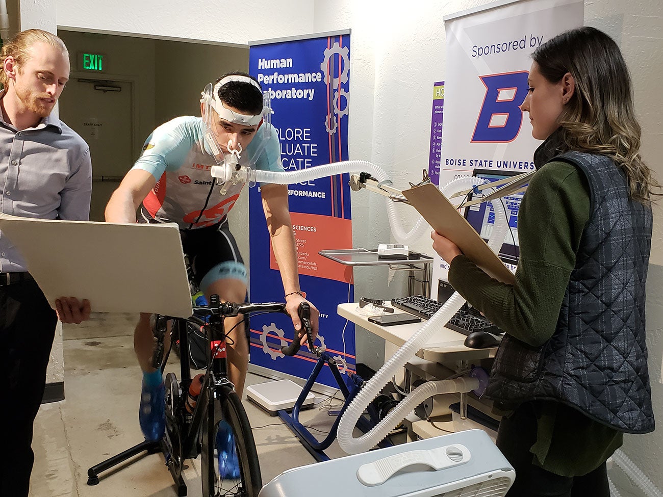 HPL biking athlete demonstration on stationary bike