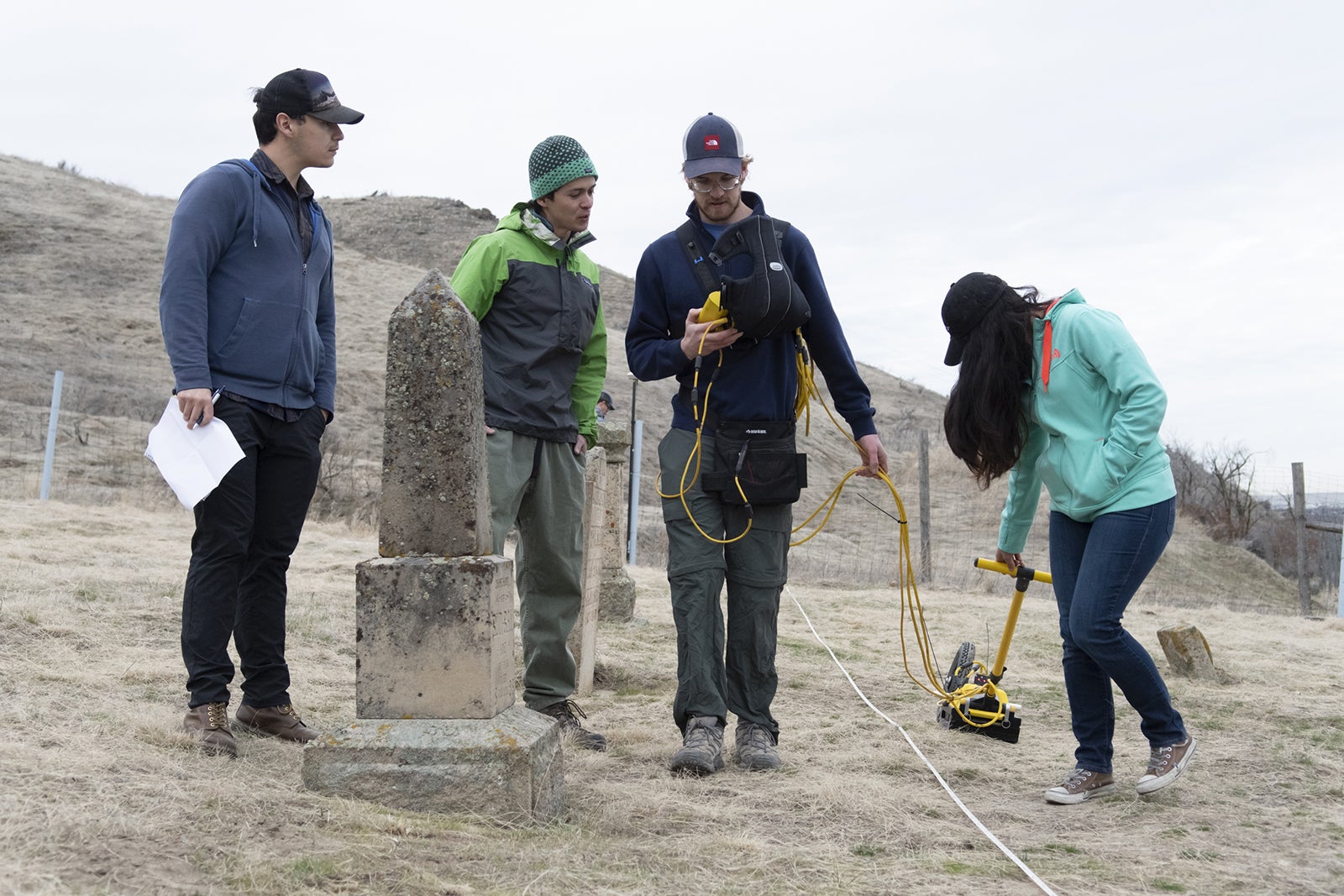 Professor and Geophysics Club Students