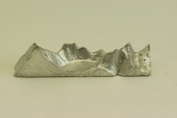 mountain range in silver
