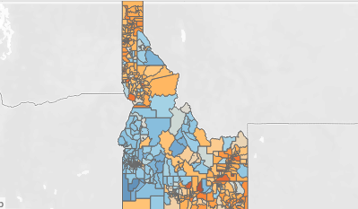 Photo of interactive Idaho map